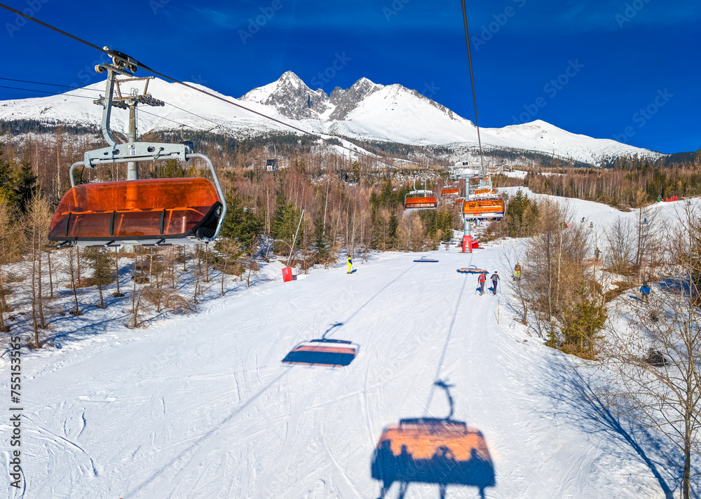 Ski resort, Tatranska Lomnica, Slovakia, High Tatras Ski resort, Tatranska Lomnica, Slovakia, High Tatras