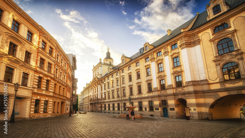 beautiful Wroclaw Old Town, University of Wrocław, Lower Silesia, Poland 