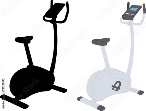 exercise bike in flat style on white background vector