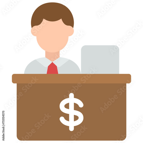 Male Bank Teller Icon