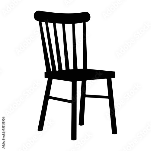 Chair black silhouette, Chair, table, bench, seating silhouette, vector illustration