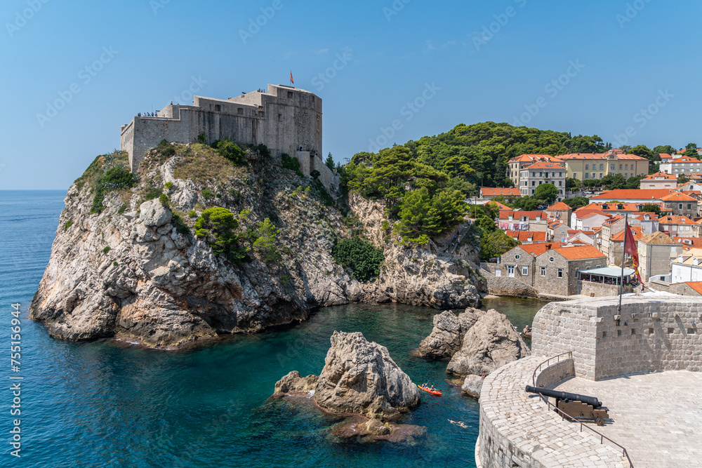 Fort Lovrijenac facing Dubrovnik City Walls, Unesco World Heritage Site, Croatia