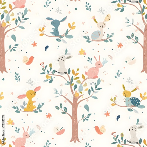  Cute Background: Playful illustrations and charming motifs repeat in a seamless pattern that appeals to the young and the young at heart, adding a touch of whimsy to any project.