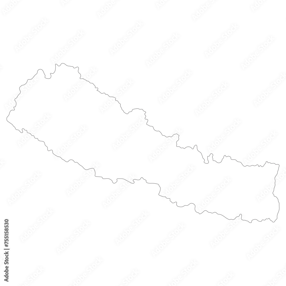 Nepal map. Map of Nepal in white color Stock Vector | Adobe Stock