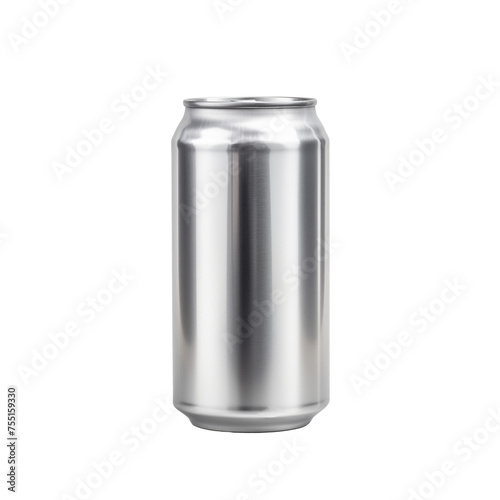 Aluminum beer can, mockup, isolated on transparent background.