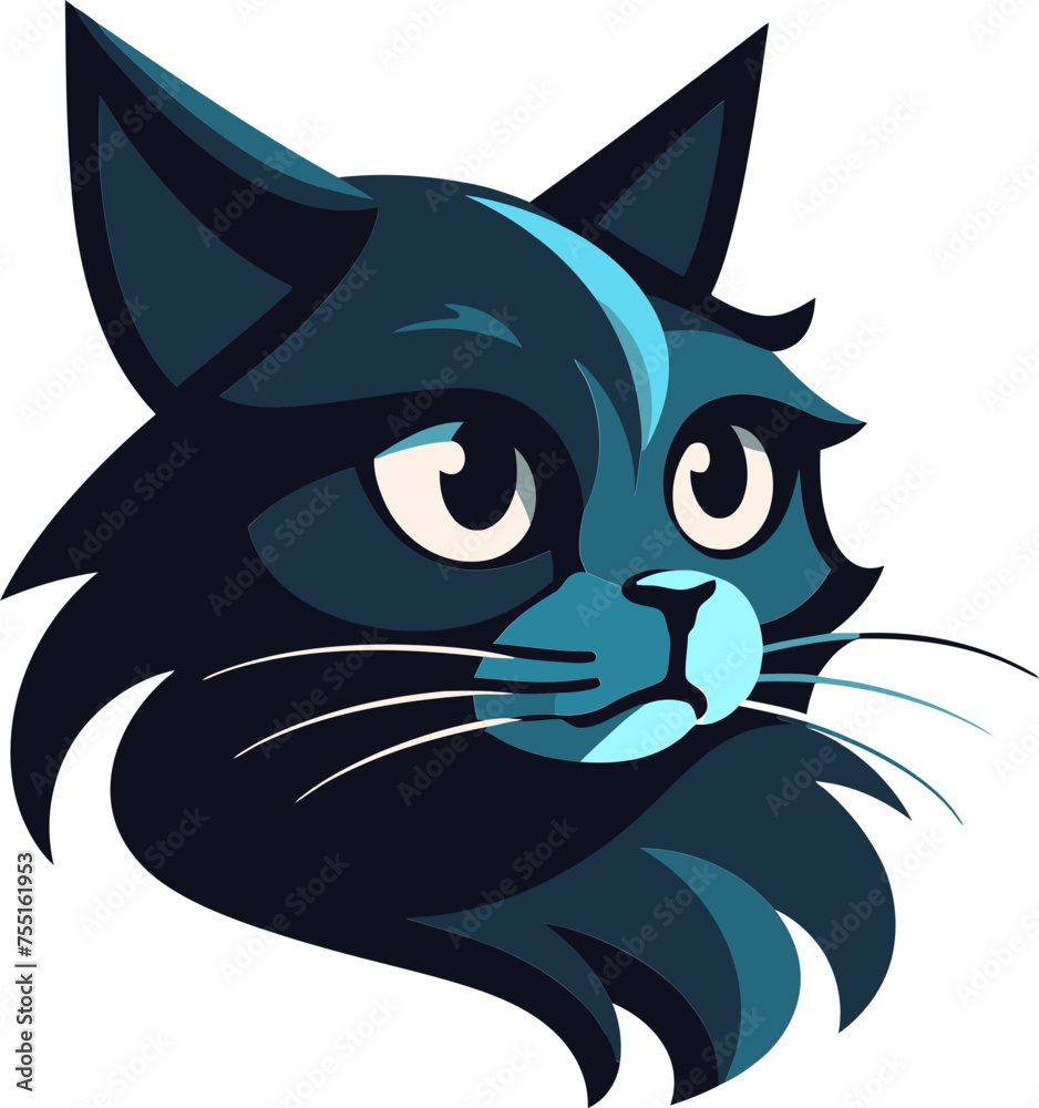 Serene Cat Symbol Tranquil Cat Logo Vector Design