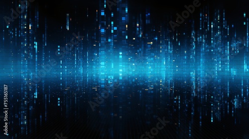 a digital data background with multiple blue pixels