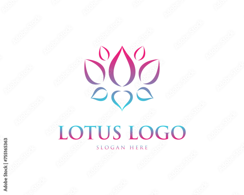 Lotus flower logo vector design concept icon template.