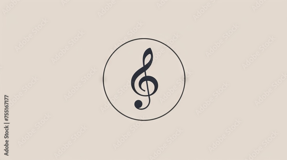 A single line drawing of a musical note within a circle, expressing the universal language of music in a minimalist design. A single line drawing of a musical note within a circle, expressing the universal language of music in a minimalist design.