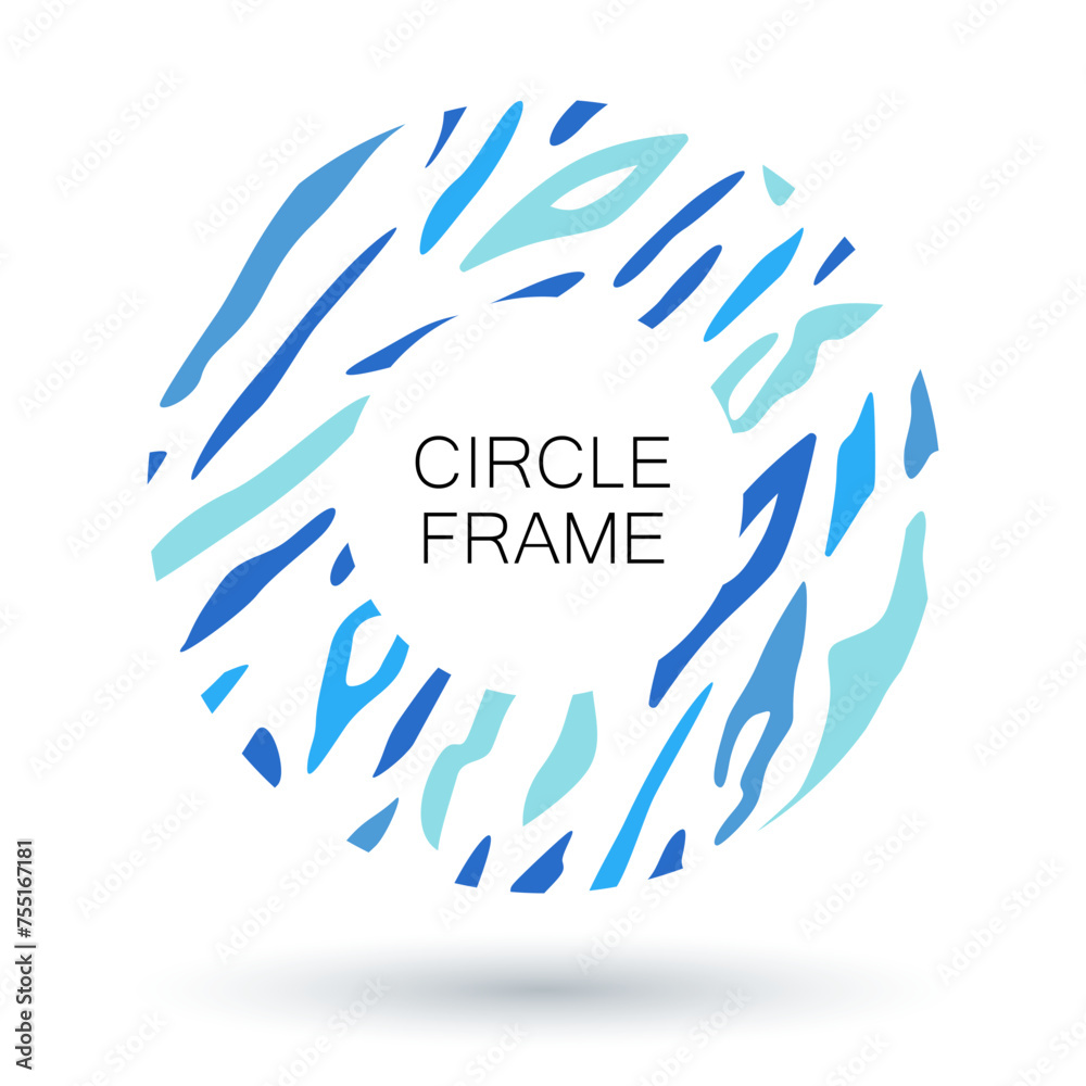 Obraz premium Abstract frame Hand drawn doodle circle Patterns. round Abstract with blue curve lines. modern trendy Vector Backgrounds.