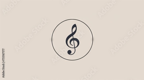 A single line drawing of a musical note within a circle, expressing the universal language of music in a minimalist design.