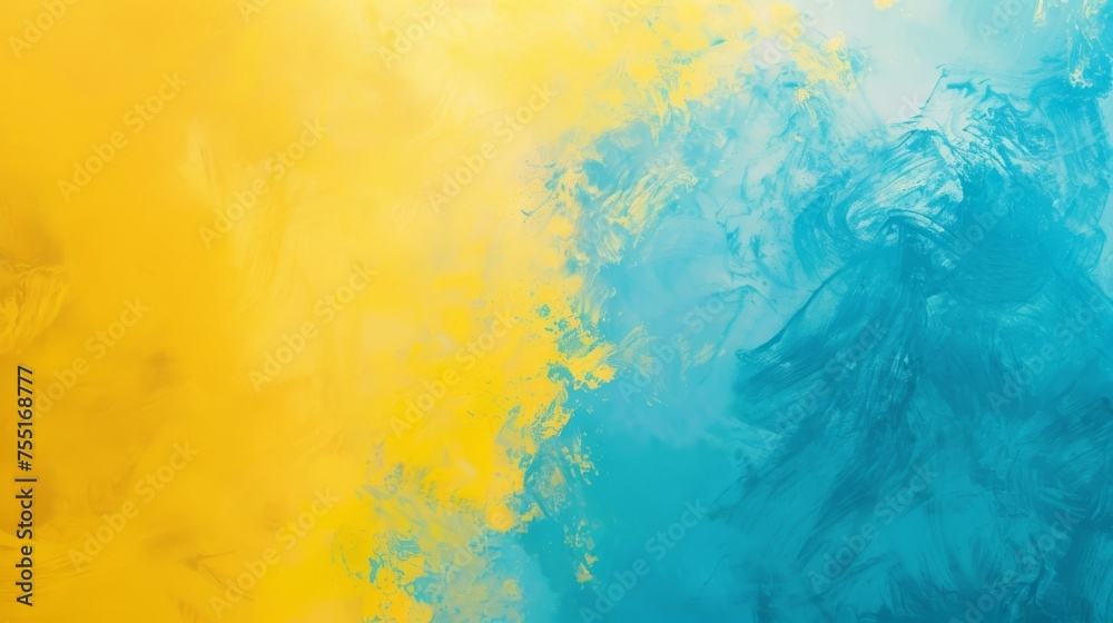 Bold abstract expressionist art in vibrant yellow and blue hues. Expressive yellow and blue brush strokes on abstract canvas. Vivid colors of yellow and blue in modern abstract artwork.