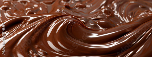 Melted brown chocolate close-up background
