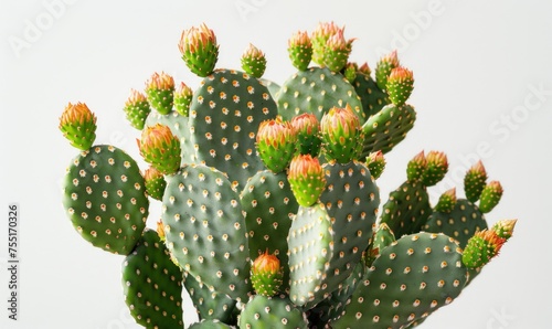 Green  spiky cacti set against a soft light background  suitable for promotional materials and botanical-themed designs