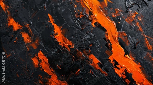 Dynamic blaze orange and jet black textured background, symbolizing energy and mystery.