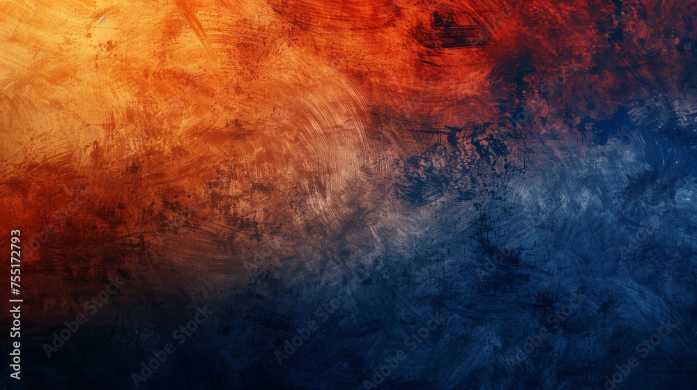 Dynamic sunset orange and indigo textured background, representing energy and introspection.