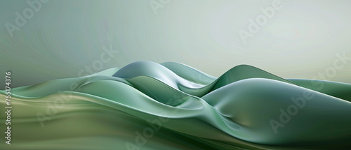 Flowing fabric in shades of emerald green creates a sophisticated and dynamic abstract backdrop
