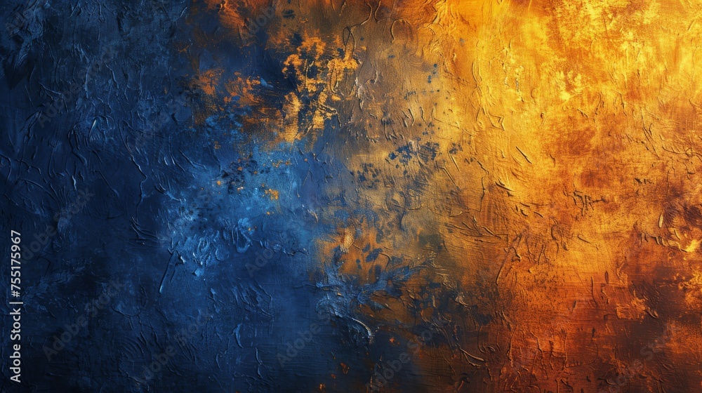 Glowing amber and navy blue textured background, representing warmth and depth.