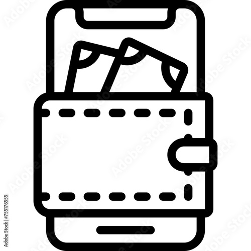Mobile Phone Wallet Icon