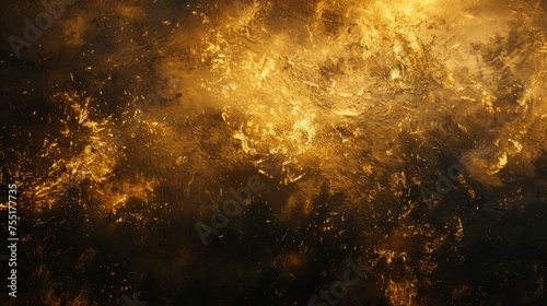 Luminous gold and midnight black textured background, evoking opulence and mystery.
