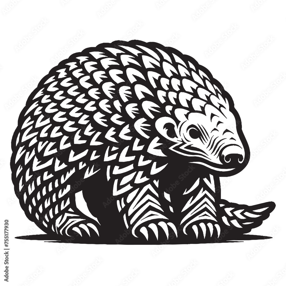 Ant-Eating Pangolin silhouette, Scaly Sentinel Pangolin silhouette