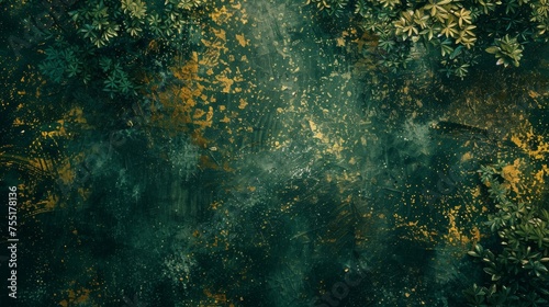 Lush forest green and honey textured background, representing growth and sweetness.