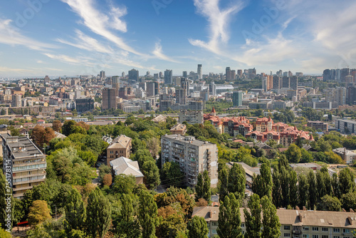 Kyiv aerial summer cityscape, Ukraine.