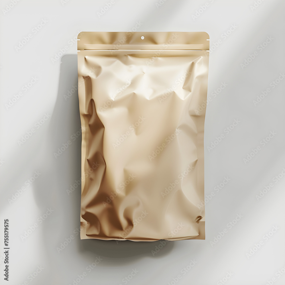 Eco-Friendly Packaging Natural Kraft Paper Pouch Mock up