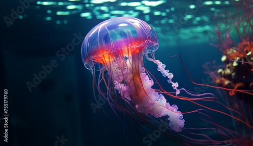 jellyfish swimming under the water