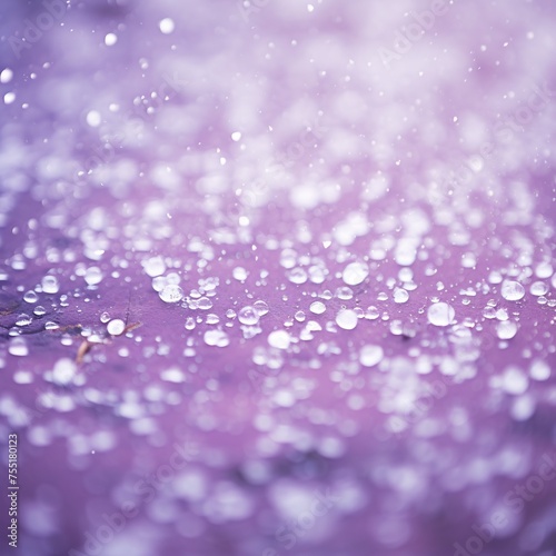 light purple snow background snowfall and rain drop falling on the ground photo