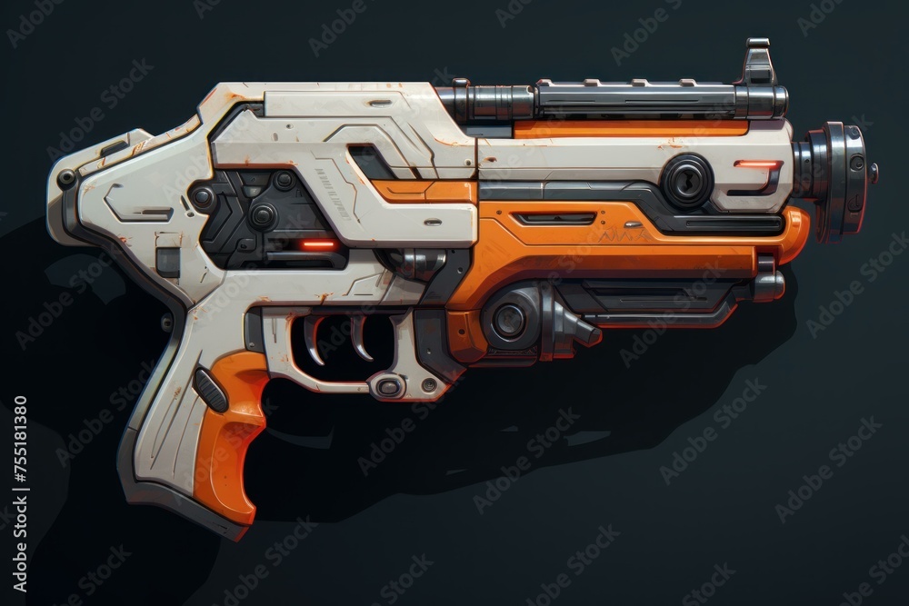 Vibrant Neon pistol gun. Future glow design. Generate Ai Vibrant Neon pistol gun. Future glow design. Generate Ai