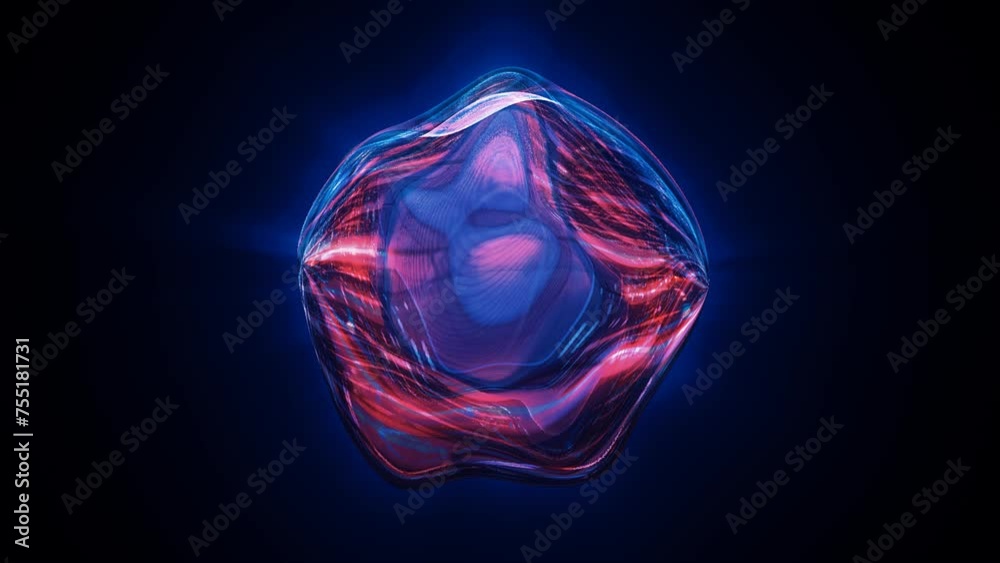 Purple blue liquid energy plasma futuristic magic round ball sphere. Abstract background. Video in high quality 4k, motion design