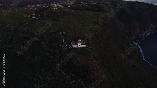 lighthouse on the sunset