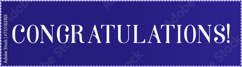 Congratulations! – Poster with White Text on a Blue Background – Horizontal Banner for Celebrations – Card for Business, Graduates, or Special Occasions