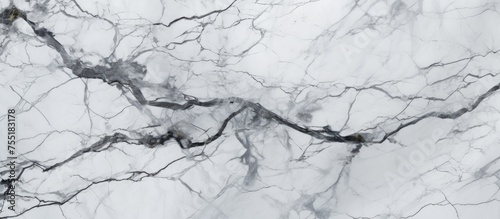 Detailed view of the intricate patterns and textures on a piece of white marble. The surface is smooth with subtle veins running through it, creating a visually appealing design.