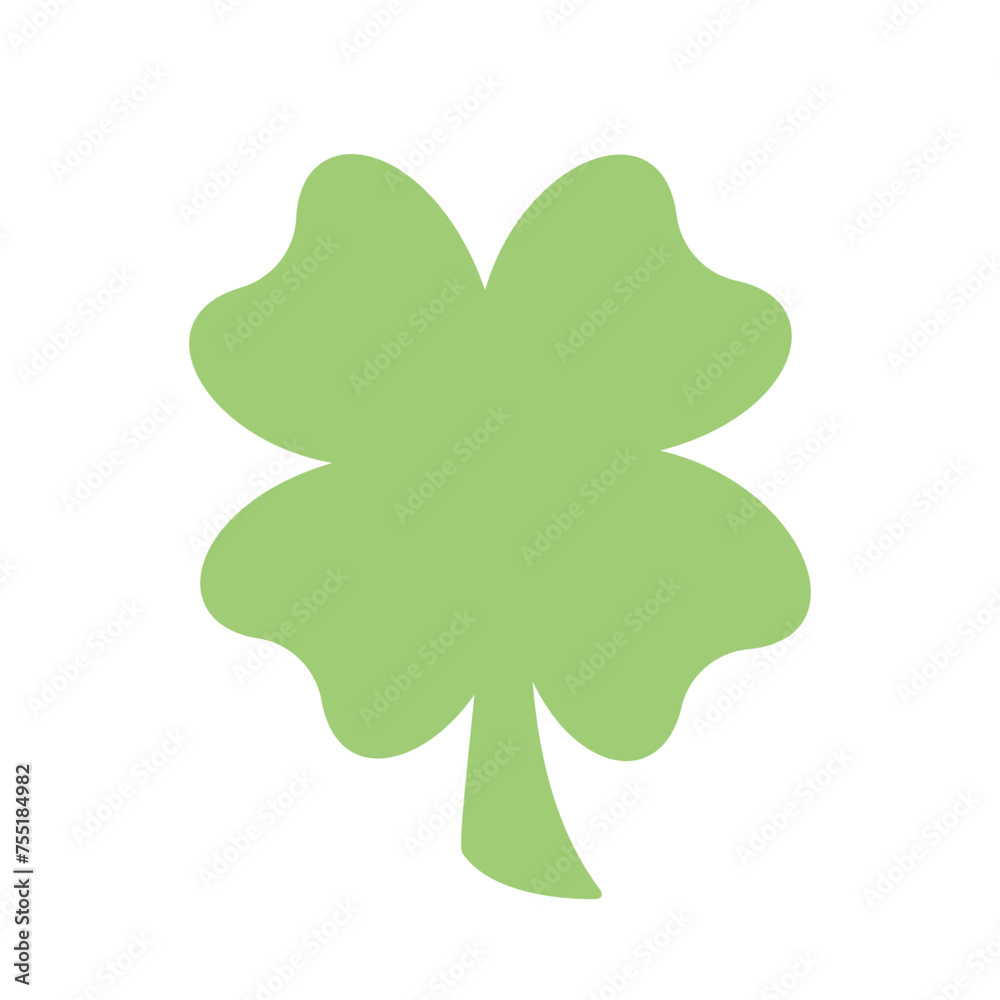 Four-leaf clover icon. Vector clover silhouette isolated on white background Four-leaf clover icon. Vector clover silhouette isolated on white background