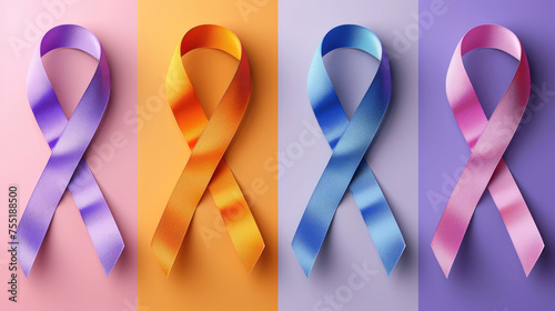 Collection of ribbons in different colors