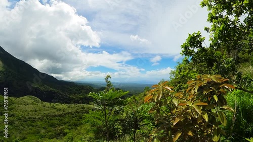 Green plants and trees on mountain peak in Negros Oriental. Philippines. photo