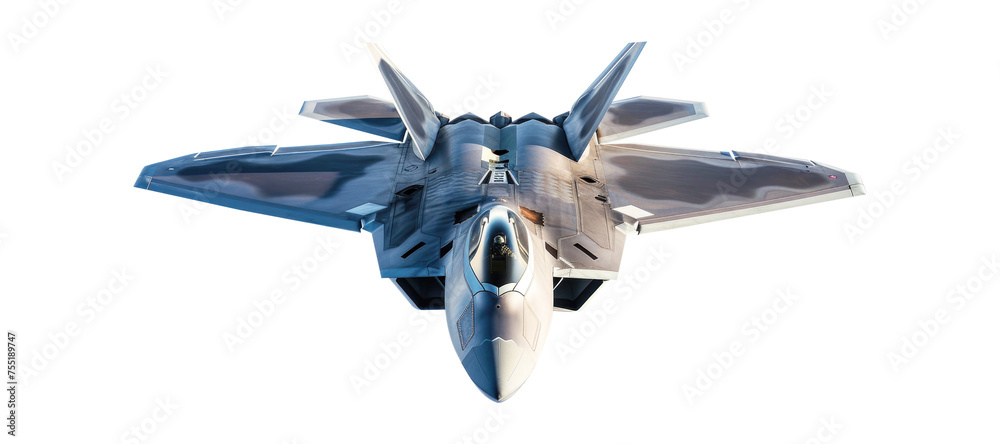 A jet fighter aircraft isolated on transparent background. - obrazy, fototapety, plakaty 