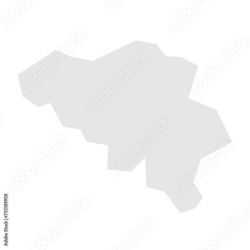 Belgium country simplified map. Light grey silhouette with sharp corners isolated on white background. Simple vector icon