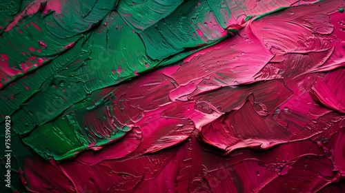 Vibrant magenta and emerald green textured background, representing passion and vitality.