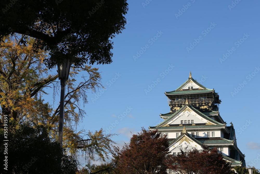 Osaka Castle, one of the largest castles in Japan. High quality photo