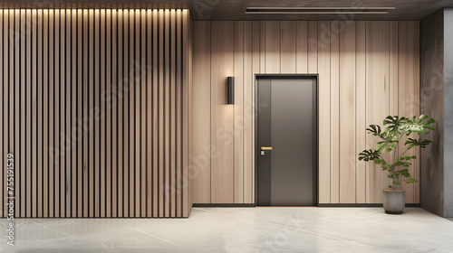modern wooden door entrance