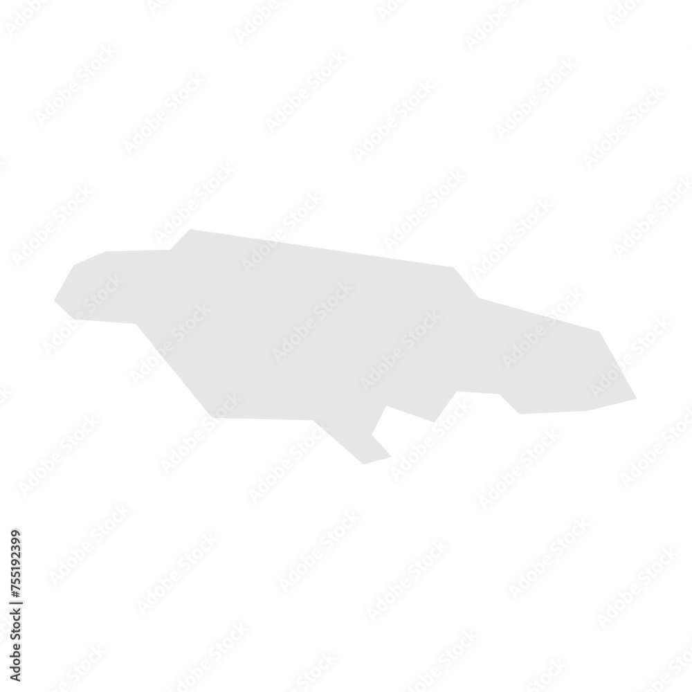 Jamaica country simplified map. Light grey silhouette with sharp corners isolated on white background. Simple vector icon