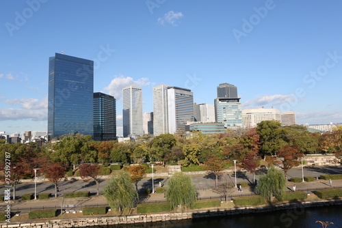 Osaka skylines. High quality photo photo