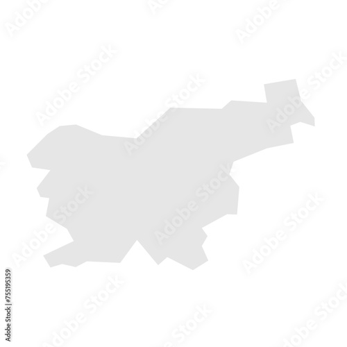 Slovenia country simplified map. Light grey silhouette with sharp corners isolated on white background. Simple vector icon