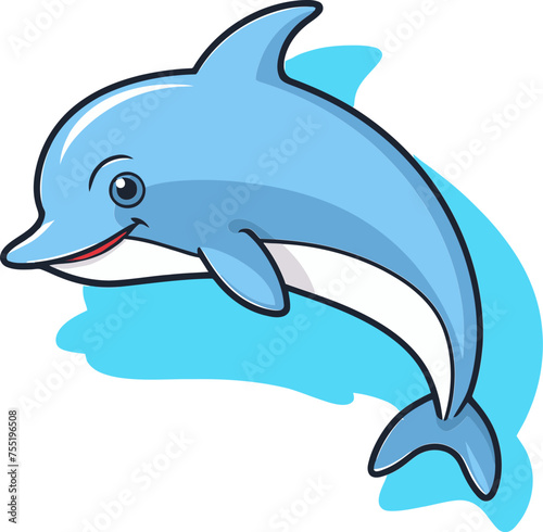 Coastal Crescendo Dolphin Vector Artwork
