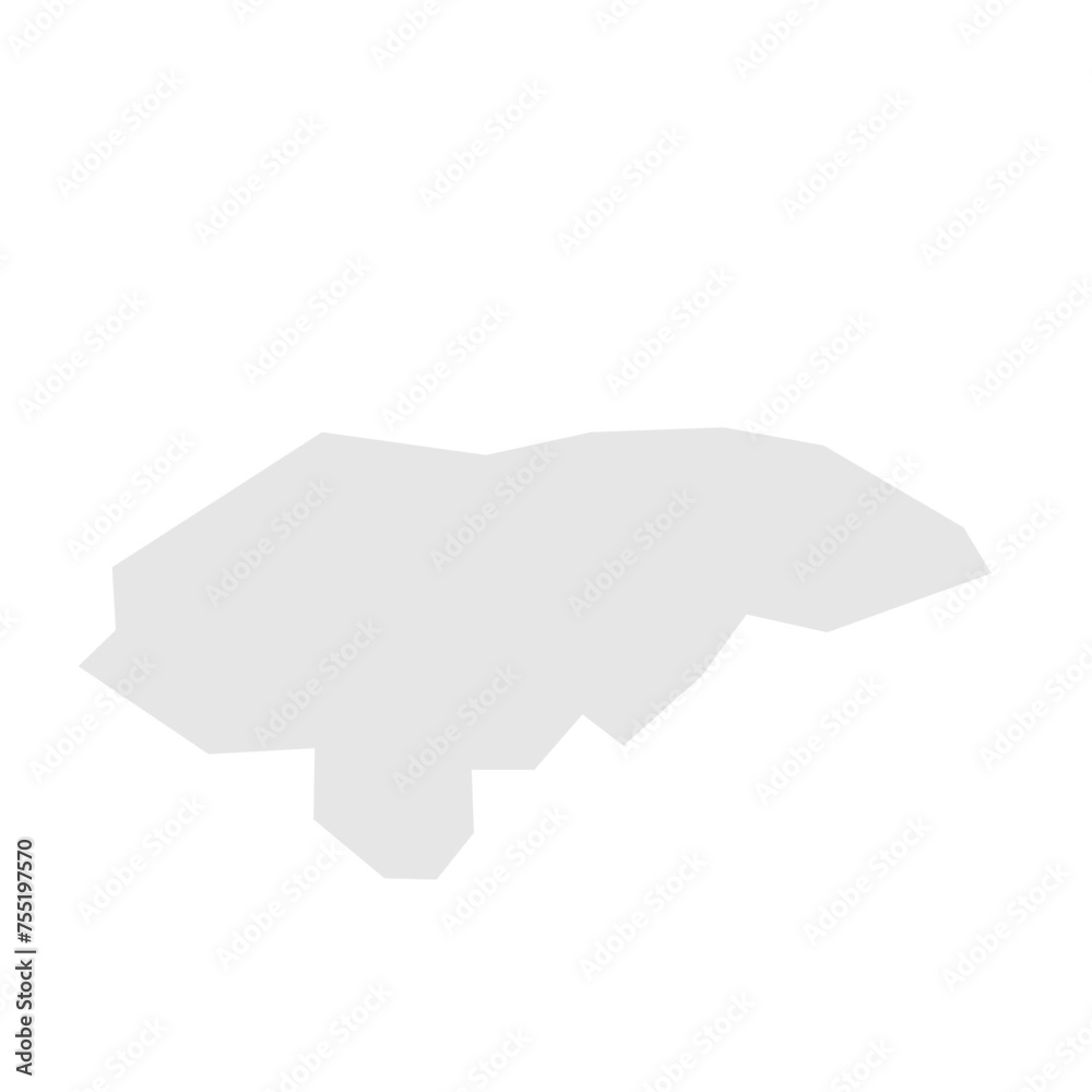 Honduras country simplified map. Light grey silhouette with sharp corners isolated on white background. Simple vector icon