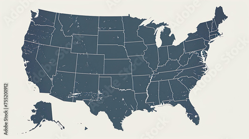 Monochrome United States Map Outline