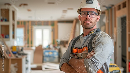 Happy home renovation Contractor remodeling a kitchen